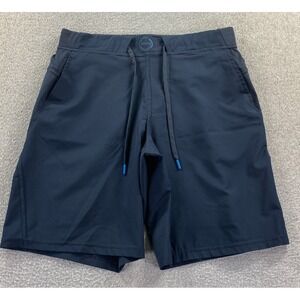 Hylete Above Knee Shorts Mens Medium Flat Front Navy Draw String Activewear